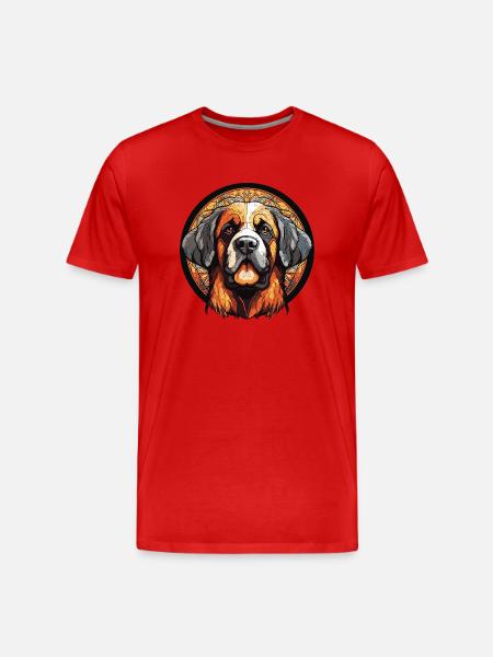 Hund Dog Bernandiner - Männer Premium Bio T-Shirt - Rot