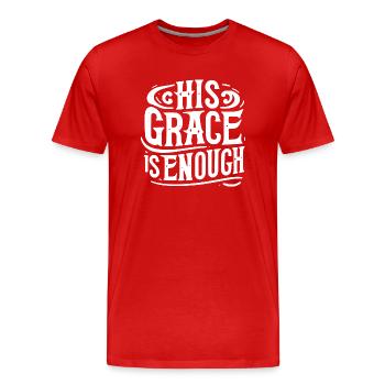Sa Grâce suffit - T-shirt bio Premium Homme - rouge - Devant - Damien (186cm)