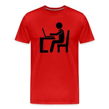 Arbeit Büro - Männer Premium Bio T-Shirt - Rot - Vorne - Damien (186cm)