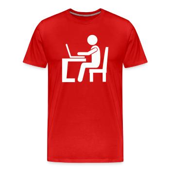 Arbeit Büro - Männer Premium Bio T-Shirt - Rot - Vorne - Damien (186cm)