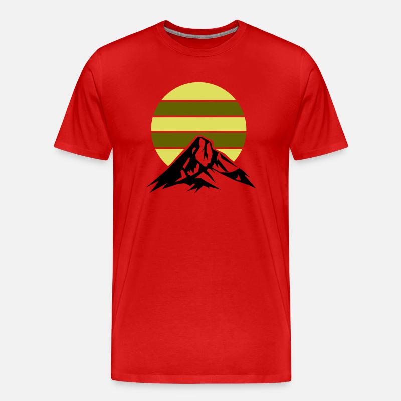 berge gebirge - Männer Premium Bio T-Shirt - Rot