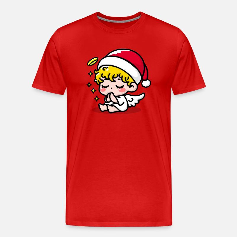 Weihnachtsengel - Männer Premium Bio T-Shirt - Rot