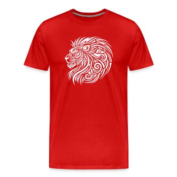 Lion Tribal - T-shirt bio Premium Homme - rouge - Devant - Damien (186cm)