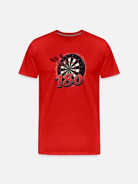 Dart Dartpfeil Darts 180 Dartboard Triple - Men's Premium Organic T-Shirt - red