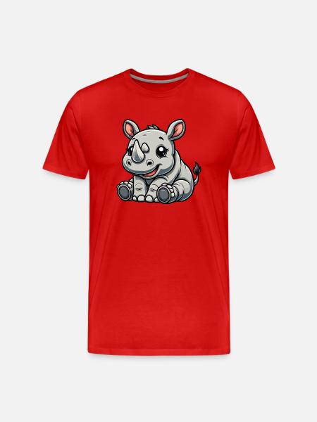 Bébé rhinocéros - T-shirt bio Premium Homme - rouge
