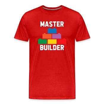 Brick Builder Brick Building Master Builder - Men's Premium Organic T-Shirt - red - Front - Damien (186cm)