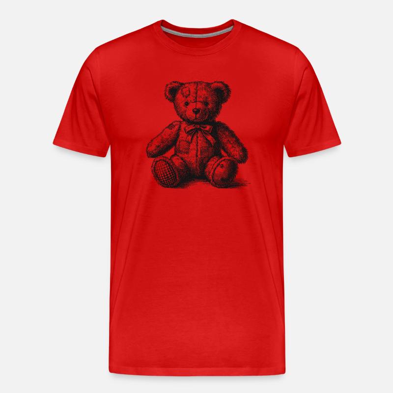 Teddybär - Männer Premium Bio T-Shirt - Rot