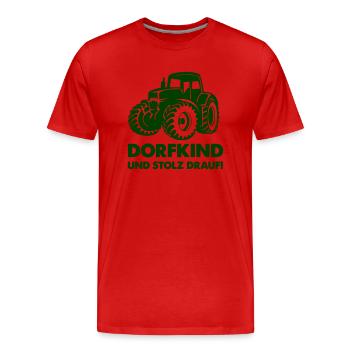 tracteur village enfant - T-shirt bio Premium Homme - rouge - Devant - Damien (186cm)