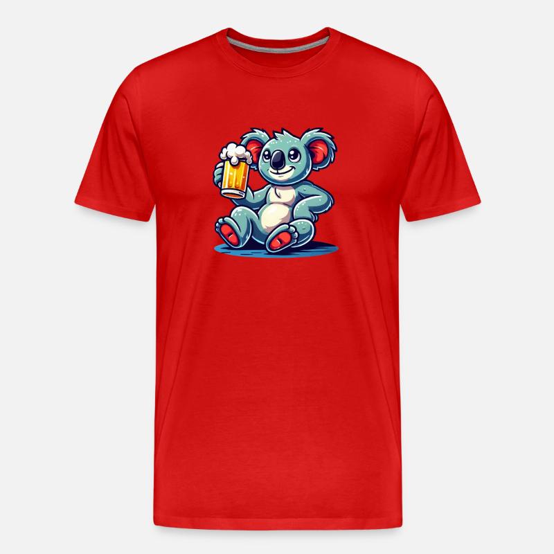 koalabär bier comic - Männer Premium Bio T-Shirt - Rot