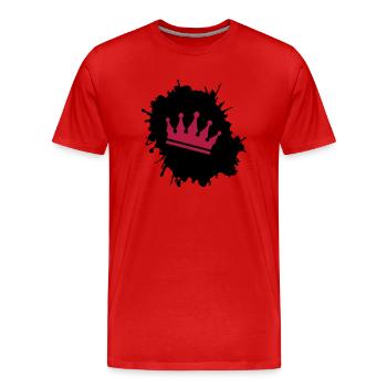 Blobs Crown - Men's Premium Organic T-Shirt - red - Front - Damien (186cm)
