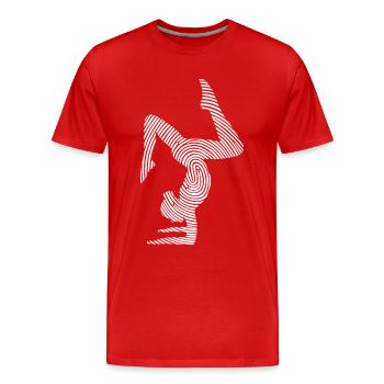 Gymnastics Gymnastics Handstand Fingerprint Girl - Men's Premium Organic T-Shirt - red - Front - Damien (186cm)