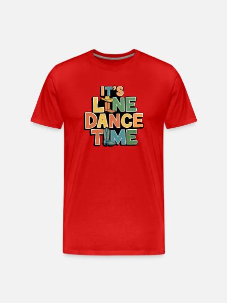 Line Dance Time Line Dancing min lidenskap - Premium økologisk T-skjorte for menn - rød