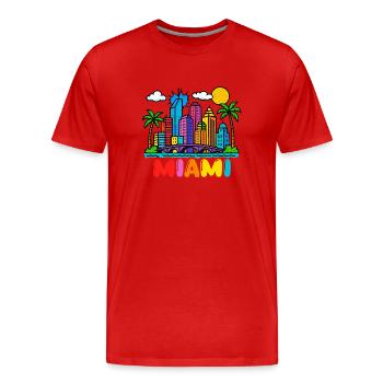 Miami City - Men's Premium Organic T-Shirt - red - Front - Damien (186cm)