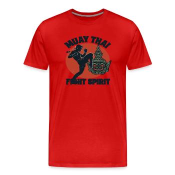 "Muay Thai – Fight Spirit Design" - Männer Premium Bio T-Shirt - Rot - Vorne - Damien (186cm)