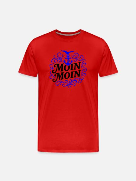 Moin Moin Anker - Männer Premium Bio T-Shirt - Rot