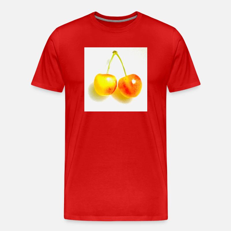 Kirsche - Männer Premium Bio T-Shirt - Rot