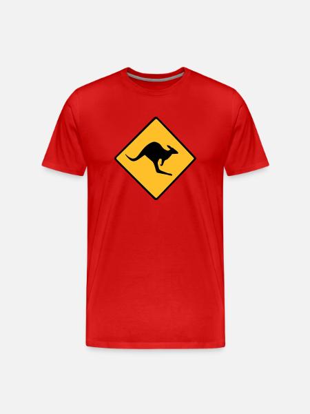 Roadsign Känguruh - Männer Premium Bio T-Shirt - Rot