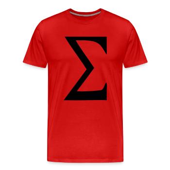 Sigma - Signe de somme - T-shirt bio Premium Homme - rouge - Devant - Damien (186cm)