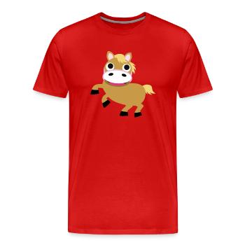 Pony - Haflinger - Männer Premium Bio T-Shirt - Rot - Vorne - Damien (186cm)