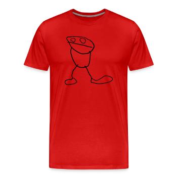 Männchen (by Linus) - Männer Premium Bio T-Shirt - Rot - Vorne - Damien (186cm)