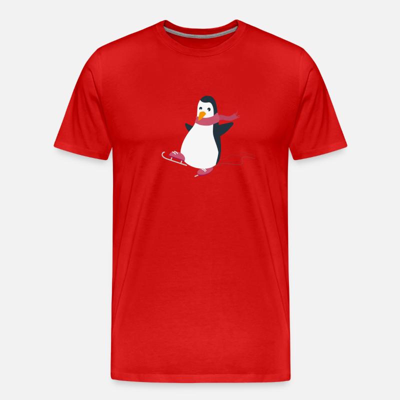 Pinguin - Männer Premium Bio T-Shirt - Rot