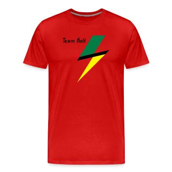 Team Bolt - Männer Premium Bio T-Shirt - Rot - Vorne - Damien (186cm)