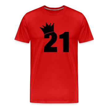 21_krone_f1 - Männer Premium Bio T-Shirt - Rot - Vorne - Damien (186cm)