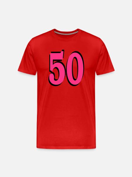 50th Birthday - Men's Premium Organic T-Shirt - red