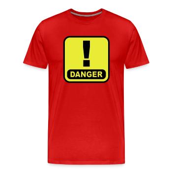 Danger Ausrugezeichen - Men's Premium Organic T-Shirt - red - Front - Damien (186cm)