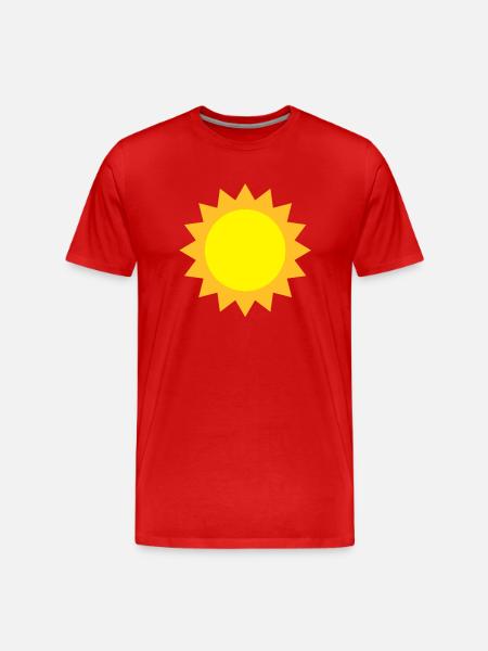 Sonne - Männer Premium Bio T-Shirt - Rot