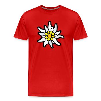 edelweiß - Männer Premium Bio T-Shirt - Rot - Vorne - Damien (186cm)