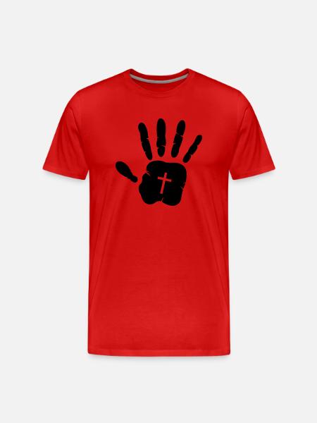 hand_cross - T-shirt bio Premium Homme - rouge