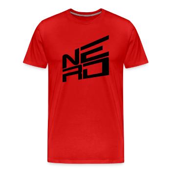 logo nerd text geek smart freak smart cool - Men's Premium Organic T-Shirt - red - Front - Damien (186cm)