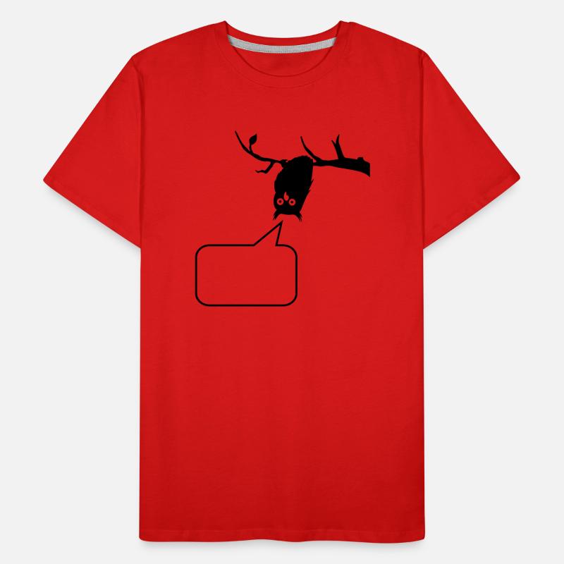 funny owl with empty speech bubble Men's Premium Organic T-Shirt