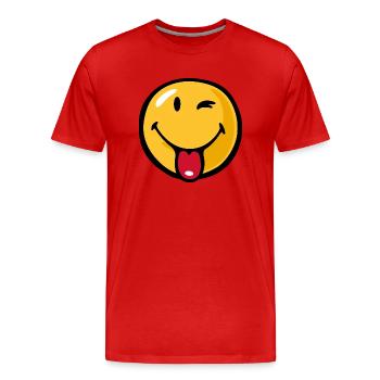 Smiley playful - Men's Premium Organic T-Shirt - red - Front - Damien (186cm)