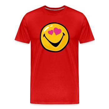 Smiley Love Hit - T-shirt bio Premium Homme - rouge - Devant - Damien (186cm)