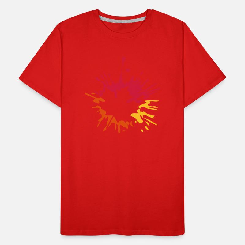 colorful blob drop paint splatter maple leaf he Men's Premium Organic T-Shirt