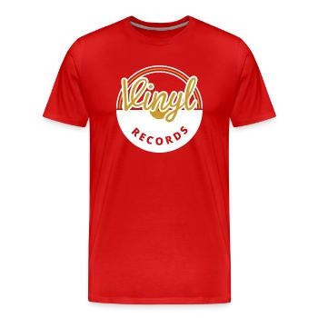 Vinyl Records - Men's Premium Organic T-Shirt - red - Front - Damien (186cm)