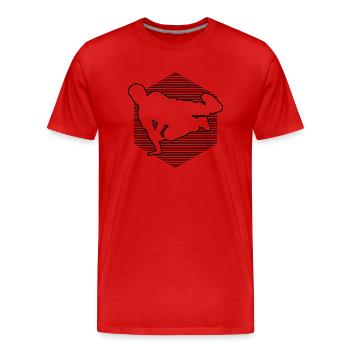 Herren Damen Free Runner Parkour Parcours - Männer Premium Bio T-Shirt - Rot - Vorne - Damien (186cm)