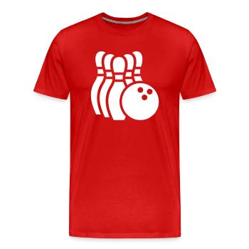 Kegeln Kegel Icon - Männer Premium Bio T-Shirt - Rot - Vorne - Damien (186cm)