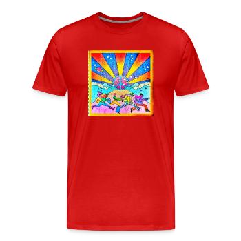 LSD Pappen - Männer Premium Bio T-Shirt - Rot - Vorne - Damien (186cm)