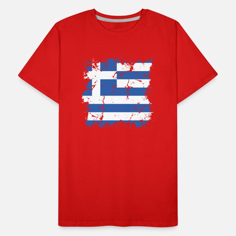 Grèce Drapeau Hellas Athènes Drapeau grec T-shirt bio Premium Homme