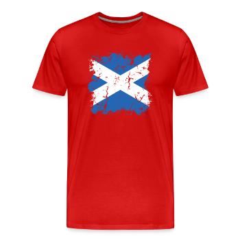 Scotland Flag Scottish Flag Alba GB UK - Men's Premium Organic T-Shirt - red - Front - Damien (186cm)
