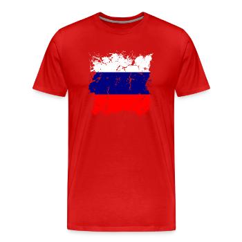 Russia Flag Vintage Russian Flag Used Look - Men's Premium Organic T-Shirt - red - Front - Damien (186cm)
