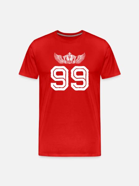 99 Number crown - Men's Premium Organic T-Shirt - red