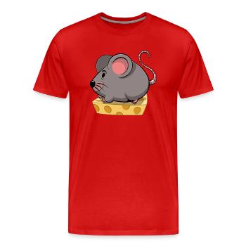 Maus Cartoon - Männer Premium Bio T-Shirt - Rot - Vorne - Damien (186cm)