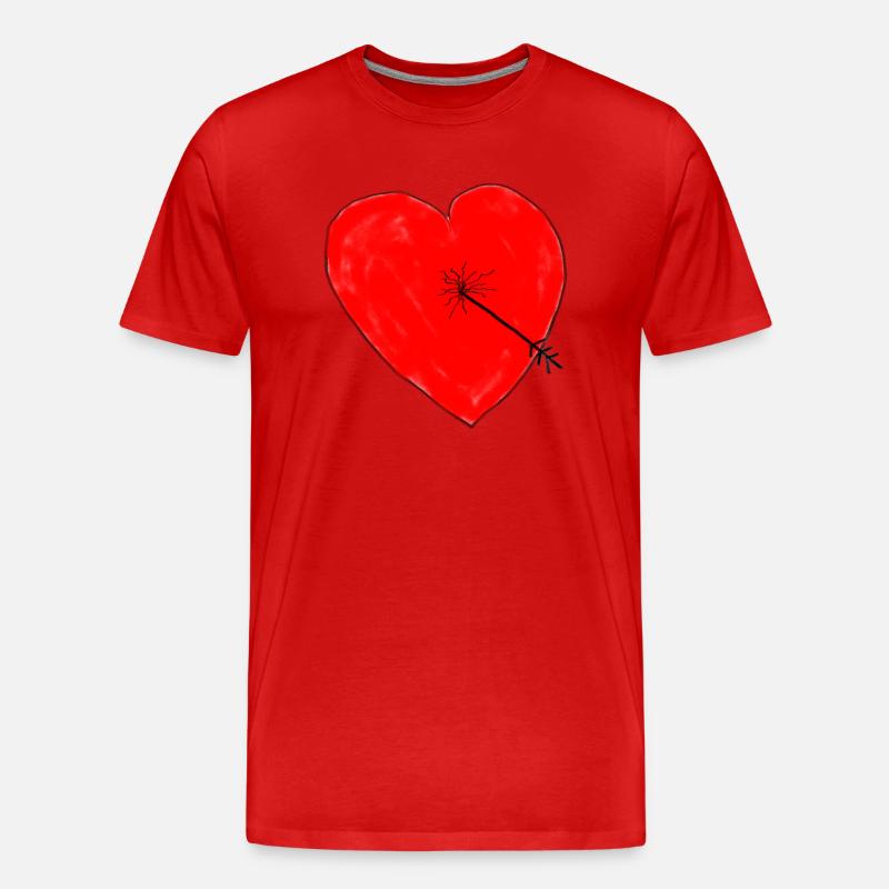 Herz mit Pfeil - Männer Premium Bio T-Shirt - Rot