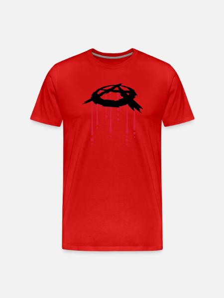 blood drop anarchy symbol - Men's Premium Organic T-Shirt - red