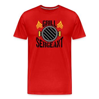 BBQ Grill Sergeant Barbecue Party - Men's Premium Organic T-Shirt - red - Front - Damien (186cm)