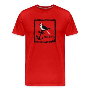 Sei eine Möwe, Scheiss drauf - Männer Premium Bio T-Shirt - Rot - Vorne - Damien (186cm)